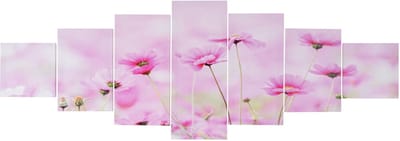 Canvas foto T375, muur foto spieraam kunst afdruk, 7-delig 140x50cm ~ Bloemen