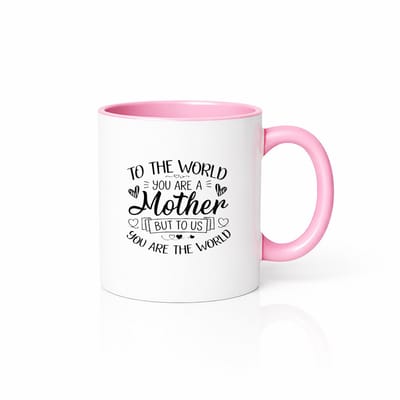 Lief Moederdag Cadeau - To The World You Are A Mother - Roze Wit Koffiemok - 330ml