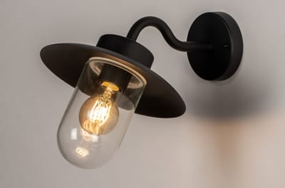 Lumidora Wandlamp 73888 - Voor buiten - FOREST - E27 - Zwart - Metaal - Buitenlamp - IP44