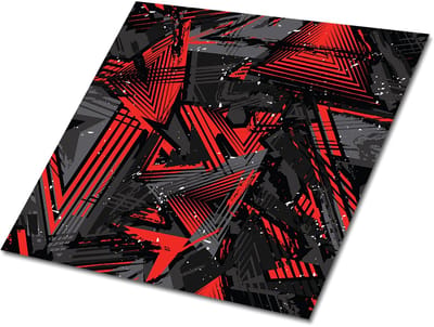 Tulup PVC Tegels - Modern Patroon Vinyl Tegels - 30 cm x 30 cm - Rood Zelfklevende Vinyltegels - Set van 9 - Zelfklevende PVC Tegels - Geometrisch Plaktegels - Vloer Tegels PVC - Plaktegels keuken en Badkamer