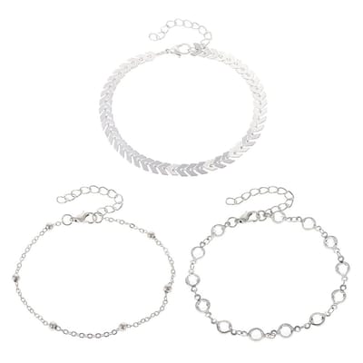 Dailygoody - Luxe damesenkelbandje - Tennisdesign - Waterdicht en verstelbaar - Zilveren parels - Elegant sieraad voor vrouwen