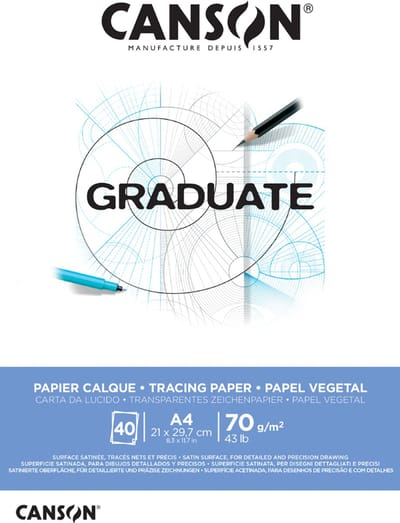 Canson Graduate Tracing Paper Pad Satin A4 70G 40 SH