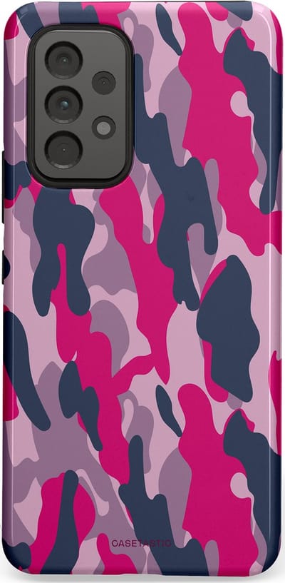 Casetastic hoesje geschikt voor Samsung Galaxy A53 (2022) 5G - Dubbellaagse bescherming - Urban Pink Camo - Fashion Case - Lila Roze Donkergrijs Grijs