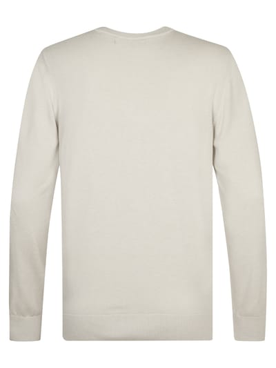 Petrol Industries Heren Fijngebreide Trui - Regular Fit - Ronde Hals - Truien Heren - Pullover - Wit - Maat XXXL