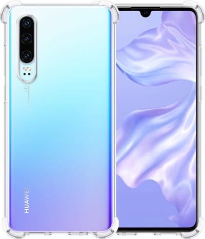 Hoesje - Geschikt voor Huawei P30 - Sterk & Shockproof - Siliconen Shock Case - Hoes Cover - Telefoonhoes - Transparant