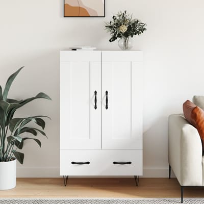 Vidaxl Hoge Kast, Wit, 69,5X31X115 Cm, Materiaal Houtvezelplaat