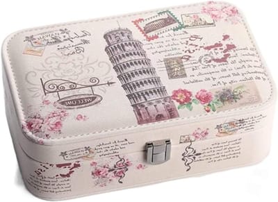Sieradendoos Organizer - Juwelendoos Bakjes - Sieraden Opbergen - Met Kleine Spiegel - 22 x 15 x 7cm - A