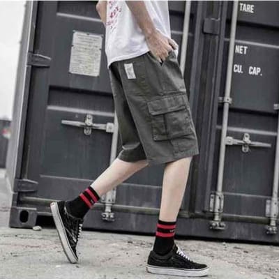 Zomer Heren Dun Trend Vijf-punts Broek Student Los Wild Grote Maat Casual Korte Broek XXXL groen