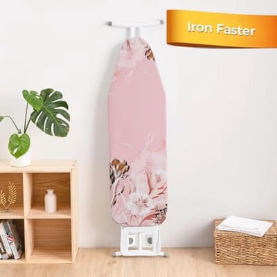 Strijkplankhoes 124 x 38 cm - 100% Katoen, Antislip en Hittebestendig met Verstelbare Maat