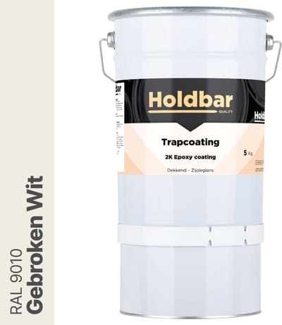 Holdbar Trapcoating Gebroken Wit (RAL 9010) 5 kg - Trapverf - Slijtvast - Trap Verven - Gemakkelijk Schoonmaken - Bestand tegen zware belastingen