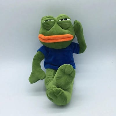 45cm Verdrietige Kikker Pluche Speelgoed Zacht Gevuld Kussen Expressie Pepe De Verdrietige Kikker Dier Pluche Pop Verjaardag Jongens Meisjes Verjaardagscadeau blue