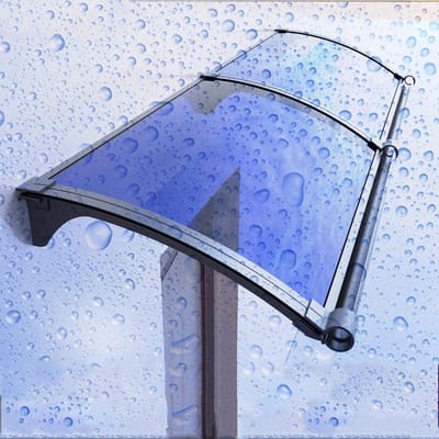 Deur Luifel - Regenscherm Overkapping - Huis Beschermen - UV-bestendig Polycarbonaat - 45x50cm - Zwart Blauw