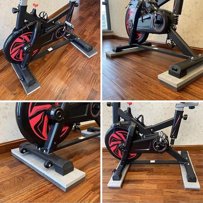 Fietstrainermat - Oefenmat Vloer - Thuis Trainen - Antislip Bescherming - 2 Stuks - Zwart Grijs