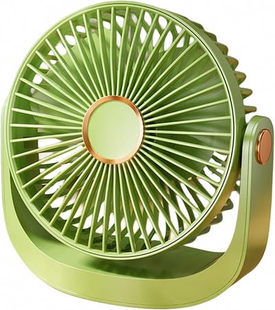 Draagbare mini-ventilator – Ultrastille bureauventilator, luchtcirculator – 5 snelheidsstanden – USB-oplaadbare ventilator – Geschikt voor kantoor/slaapkamer – Groen