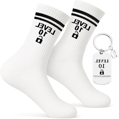Cadeauset voor jongens van 10 jaar - 100% katoenen sokken maat 27-38 en sleutelhanger | Perfect voor verjaardagsfeestjes, verjaardagscadeaus en cadeau-ideeën voor jongens