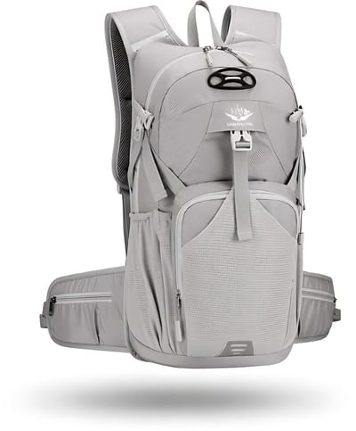 CarryQuest® - 20-35L Outdoor Camping Rugzak - Waterbestendige Nylon Daypack met Rugventilatie, Reflecterende Strip, Mesh Rugpaneel & Meerdere Vakken - 51x24x11 cm - Grijs