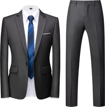 ALLTHEMEN Tweedelig Herenpak - Enkele knoops Middenspleet Slim Fit - Zakelijke en Avondkleding - S