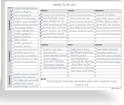 Wekelijkse To Do Lijst - Taakblok Checklist - Taken Organiseren - Prioriteit en Follow-up Secties - 21.6 x 27.9 cm