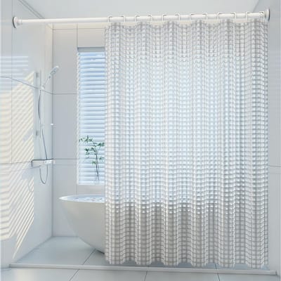 SnelShoppen - Douchegordijn 150x200 cm - Schimmelbestendig EVA - Wasbaar 3D Transparant - Zware Kwaliteit - Waterdicht Badkamer Gordijn met Plastic Ha