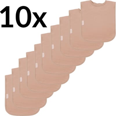 Funnies Interlock Slabben 10-Pack Pinkstone - Set van 10 Zachte Slabbetjes - Slabbers - Kwijldoekjes - 25x40 cm - Gemaakt van Duurzaam Katoen - Absorberend en Makkelijk Wasbaar - Ideaal voor Voeden en Kwijlen
