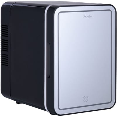 Jambo® Skincare Fridge - Mini Koelkast - Make-up Koelkast met Spiegel - Beauty Fridge met Spiegel en 3 Standen Ledverlichting - Zwart - Cosmetica - 4 Liter