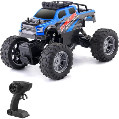 Camion télécommandé Voiture télécommandée Voiture tout-terrain 4WD 2,4 GHz Voiture d'escalade pour tout-terrain 3 1 battery bleu