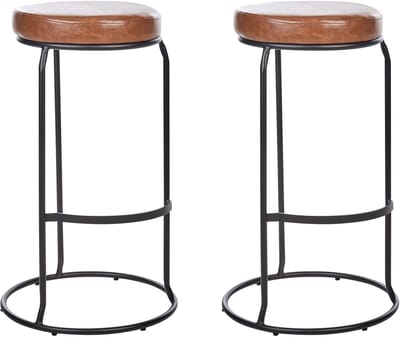 MILROY - Barkruk set van 2 - Bruin - Kunstleer