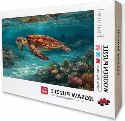 Houten Puzzel - Legpuzzel Volwassenen - Ontspannend Vrije Tijd - Achterkant Met Letters - 1000 Stukjes 75x50cm - Schildpad