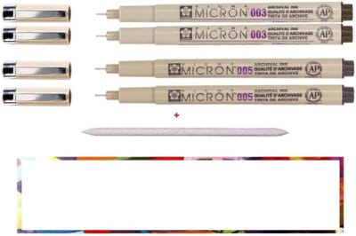 SnelShoppen - Fineliners Set 4 Stuks Sepia - Pigment Inkt, 003, 005, Perfect voor Tekenen, Schetsen, Handlettering, Creatief Bezig zijn, Kleur: Bruin