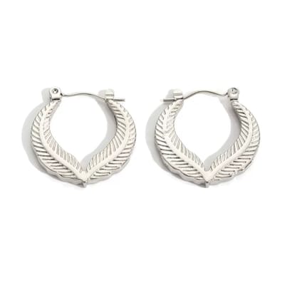 WeLoveSilver - zilverkleurige oorringen - chirurgisch staal - veren design
