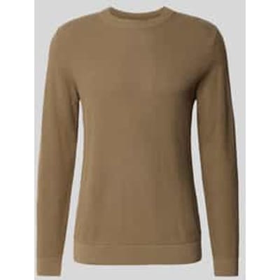 Gebreide pullover met structuurmotief en ronde hals