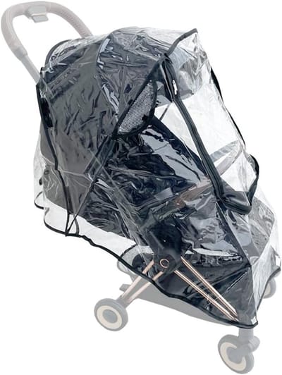 Winddichte Regenhoes voor Kinderwagens van Transparant EVA Materiaal met Groot Voorraam en Geschikt voor Diverse Modellen