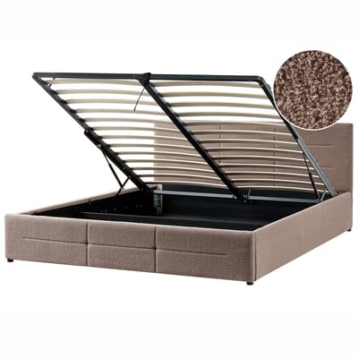 MASSOGNES - Bed met opbergruimte - Taupe - 180 x 200 cm - Bouclé