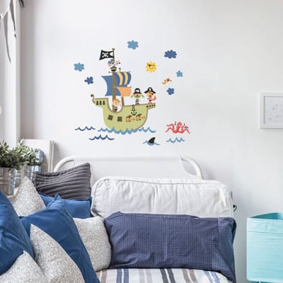 Muurstickers - Piratendieren van de oceaan - Transparante achtergrond - 100x100cm