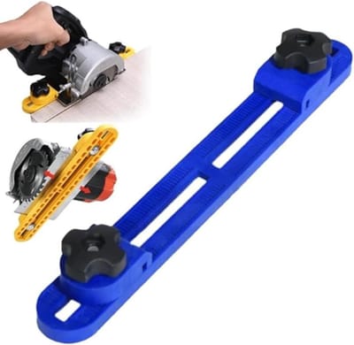 Cirkelzaaggeleider - Zaagmachine basisgeleider - Nauwkeurig zagen - Verstelbare afstandsfunctie - Tot 23 cm breed - Blauw