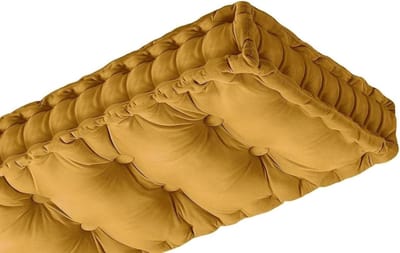 Bankkussen - Zitkussen Stoelkussen - Buiten Zitten - Dik Gewatteerd - 90x45x10cm - Geel
