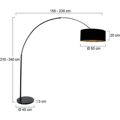 Zwarte Vloerlamp Modern Metaal/Textiel 230 cm Hoogte Verstelbaar Draaikantelbaar Sparkled Light Steinhauer