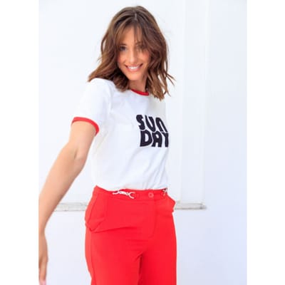 IVY BEAU Semma Tops - Off White/Red - maat 40