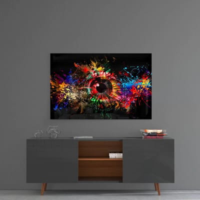 Glazen Schilderijen - Abstract - Illustratie Oog Glasschilderij