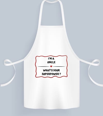 Akyol - i'm a uncle what's your superpower? Keukenschort - Oom - super oom - verjaardag - cadeautje voor oom - oom artikelen - kado - geschenk - 82 bij 71 cm