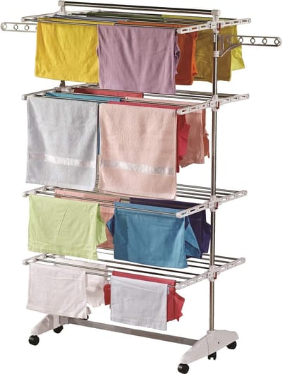 wasdroogrek met grote capaciteit opgewaardeerde versie, droogrek kleding, waslijn roestvrij staal, vouwen binnen en buiten