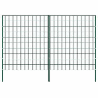 vidaXL Schuttingpaneel met palen ijzer 349x200 cm groen