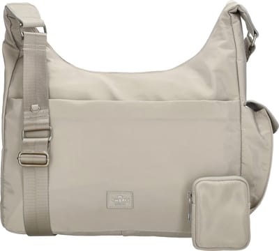 Charm London Odeon Schoudertas Dames - Crossbodytas met verstelbare schouderband - Tas van Nylon en Polyester met ritssluiting - Lichtgrijs