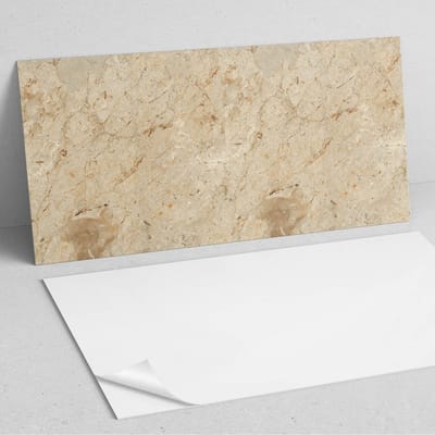 Coloray Wandpanelen Zelfklevend - Natuursteenpatroon PVC Wandpaneel - 100 cm x 50 cm - Beige Wandbekleding Zelfklevend - 1 stuk - Texturen Wandpanelen Zelfklevend - Keuken Wandpanelen - Wandpanelen Badkamer