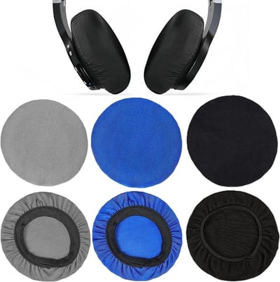 Dailygoods - 6 stuks hoofdtelefoon-oorkussens, rekbare, wasbare hoofdtelefoonafdekkingen, hoofdtelefoon-oorkussens van flexibele stof, hoofdtelefoon-oorkussens, zweetbescherming voor sportschool, gaming