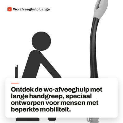 Dailygoods- WC-Afveeghulp Lange Handgreep - Zelfwisassistent - Huishoudelijk Toilethulpgereedschap - Voor Beperkte Mobiliteit - 40 cm - Comfortabel Gebruik - Toiletwisser