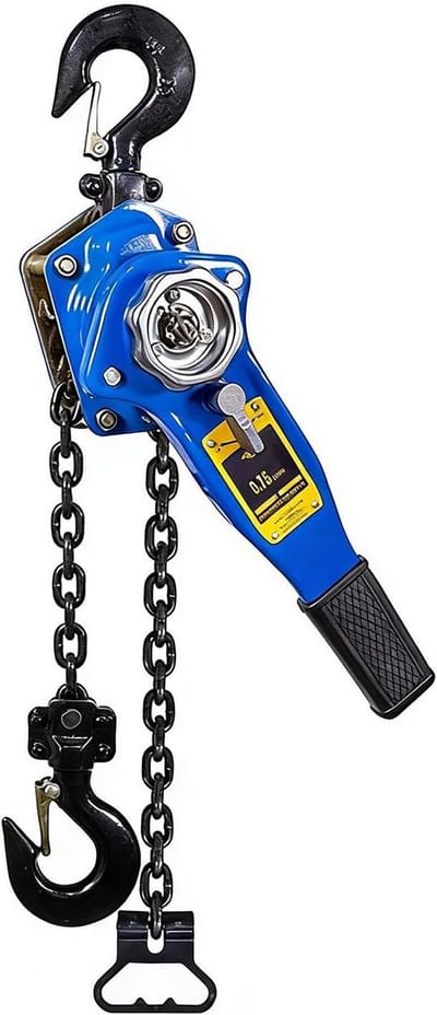 Handkettingtakel - Hefboom takel - Zwaar hijswerk - Dubbele pal rem - 3/4 Ton capaciteit - Oranje Zwart