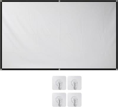 Projectorscherm - Draagbaar Scherm - Thuisbioscoop - Kreukvrij Polyester - 72 inch 16:9 - Wit