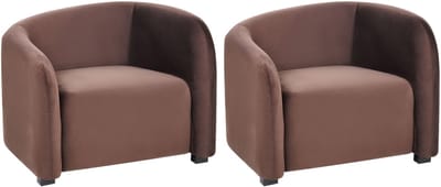 VELTADA - Fauteuil set van 2 - Bruin - Fluweel