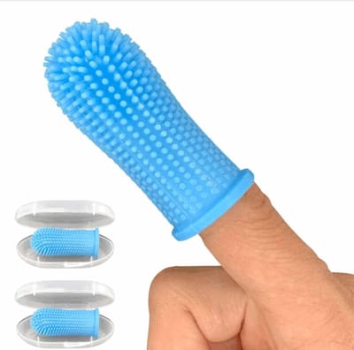 Tandenborstelset voor Honden en Katten met Opbergdozen | Vinger Tandenborstel | Dentaal Verzorgingsproduct van Niet-Toxisch Silicoon voor Optimale Mondhygiëne